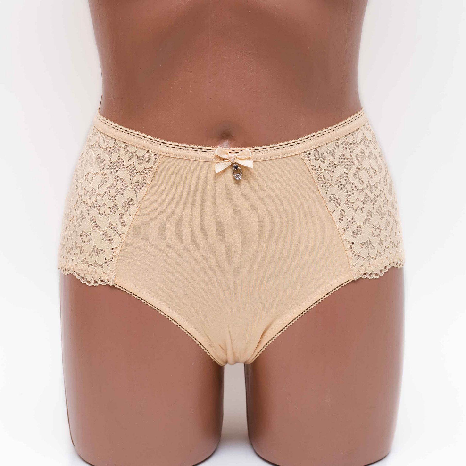 Жіночі бавовняні трусики високої посадки Lanny mode 55848 бежеві k3847-5